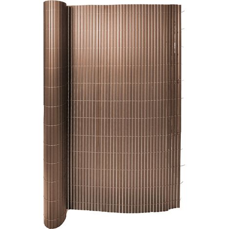 Karat – Brise vue PVC 150 x 300 cm – Paravent palissade marron – Résistant aux intempéries – Traitement anti-UV – Installation facile