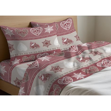 Completo Lenzuola Letto In 100% Cotone Made Italy Disegno Stelvio, misuraSingolocoloreStelvio (1/4)