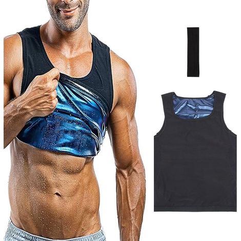 Débardeur Sudation,Gilet de Sauna pour Homme,Vêtements de Sudation,Gilet de Sueur de Sauna pour Hommes,Gilet Sauna Amincissant,Gilet Sauna Post-entraînement,pour Entraînement Mise Forme (1/5)