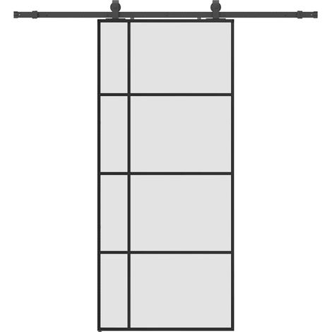 Maison Exclusive - Schiebetür mit Beschlag Schwarz 90x205 cm ESG-