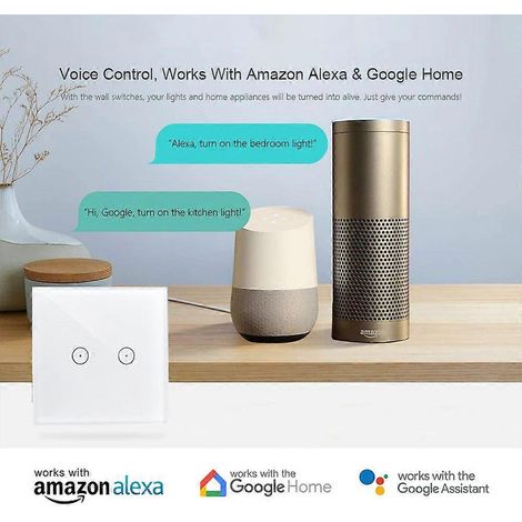 Wifi Smart 3-Gang-Touch-Schalter, kein Neutralleiter erforderlich, weißes Gehäuse (1/5)