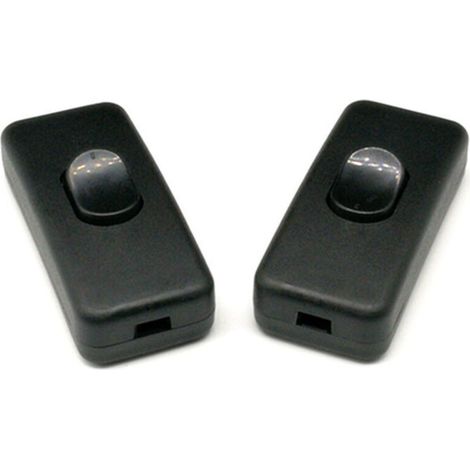 Lot de 3 interrupteurs de lampe avec cordon intermédiaire 250 V/2 A de remplacement pour lampadaire et lampe de table Interrupteur de lampe en ligne 2 lignes (noir)