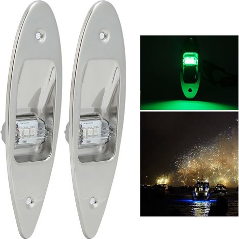 Paar LED-Navigationslichter, rot/grün, Edelstahl, für Boote, 12 V (1/5)