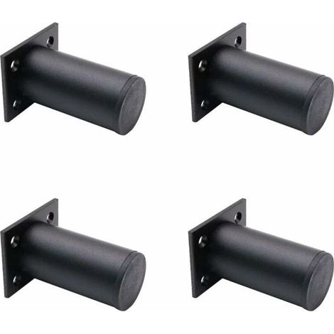 4 verstellbare mattschwarze Möbelbeine, Aluminiumlegierung 38 x 80 mm, TV-Schrankbeine für Schrank-Couchtisch, Möbel-Sofa-Stützbein