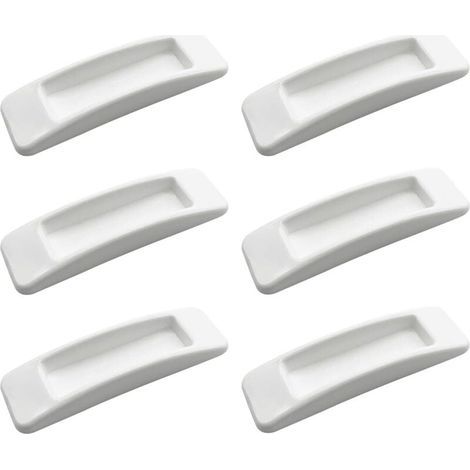 6er-Pack selbstklebende Sicherheitsgriffe für Schiebetüren (weiß), leicht zu öffnen, Druckgriffe, Schubladengriffe, selbstklebende Kunststoffgriffe für Küchenschränke (1/4)