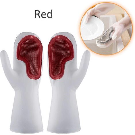 paire de gants de vaisselle et d'éponges pour le nettoyage de la cuisine et de la maison. Imperméables et résistants aux brûlures, faciles à porter.
