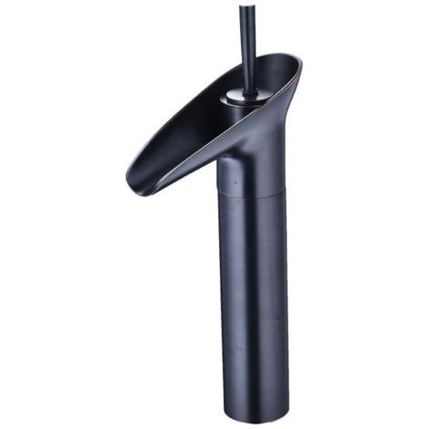 BUNTHAUS Mitigeur de lavabo Robinet cascade mitigeur noir rétro mitigeur lavabo robinet laiton haut comptoir salle de bain robinet (1/5)