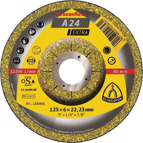 Un Disco Sbavatura 24 Extra Per L'Acciaio Lavorazione, Ø X Spessore. 115 X 6,0 Millimetri, Modello Bent, Velocità Massima. 13 300 Giri / Min (1/3)