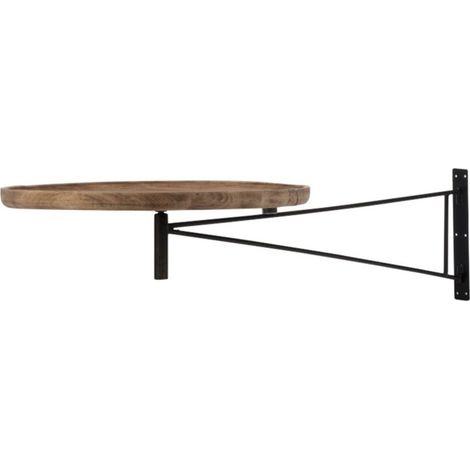 Table Murale Pivotante Ronde "Lounge" 80cm Noir