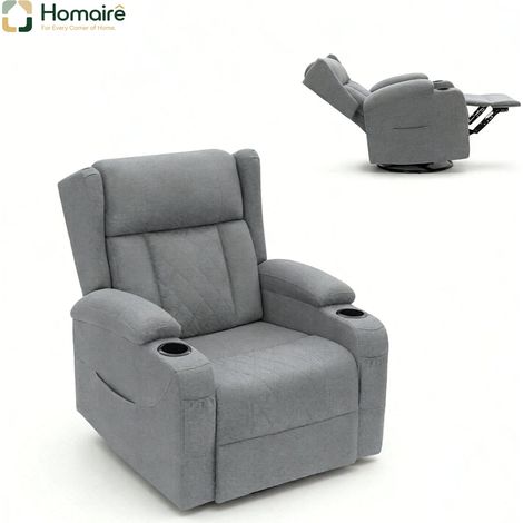 Grauer Stoffsessel mit Armlehnen 87 x 94,5 x 103,5 cm HOMAIRE (1/5)
