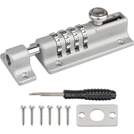 Serrure de porte étanche à code, pêne robuste pour sécurité extérieure, antivol, grise
