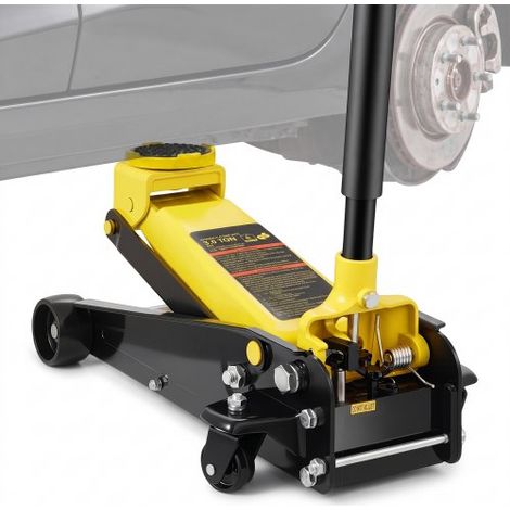 Cric Rouleur 3 tonnes, Cric de Plancher Hydraulique à Profil Bas Hauteur de Levage 130-500 mm, en Acier Robuste, avec Pompe de Levage Rapide à Piston Unique, pour Lever Camion SUV Atelier (1/4)