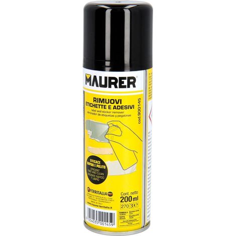 MAURER spray elimina etiquetas / adhesivos 200 ml. , Spray quita elimina etiquetas / adhesivos / pegatinas / pegamentos- Capacidad 200 ml.- Spray ideal para la eliminac (1/4)