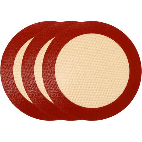 Lot de 3 Tapis Ronds en Silicone Alimentaire Rouge, Antiadhésifs et Faciles à Nettoyer, pour Cuisson Four et Pâtisserie Maison'-'- (1/5)