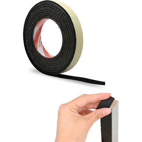 5m Feutrine Autocollante 20mm (L) X 3mm (E), Patins en Feutre Auto-adhésifs Feutrine Adhesive, Joint en Bande D'étanchéité, Ruban de Feutre Autocollant pour Fenêtres et Portes, Chaises, Meubles, Noir (1/5)