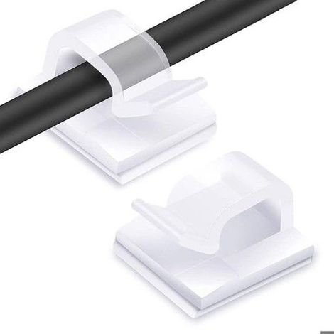 100PCS Clips Câbles - Attache Cable Rangement - Accroche Cable Fixation Auto Collant - Transparent, pour la gestion des câbles (1/5)