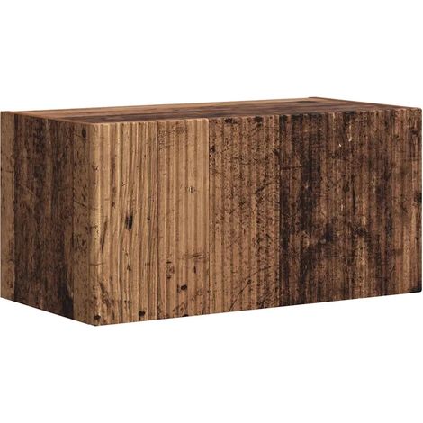 Mueble de TV de pared moderno decorativo con estantes 60 x 31 x 29 cm de madera contrachapada madera antigua 020054895 (1/5)