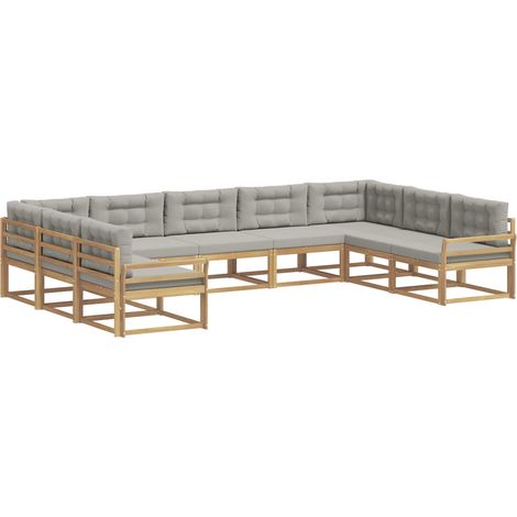 Conjunto de sofás de exterior 9 uds. 9 plaza vidaXL (1/5)