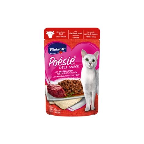 Cibo umido per gatti vitakraft, poÈsie deli sauce, manzo, conf. 85 gr (1/2)