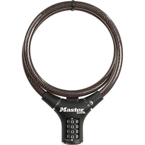 Master Lock 8229 Black Steel Rigid Combination Cable Lock