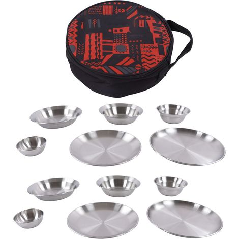 de vaisselle de camping 12 pièces en acier inoxydable
