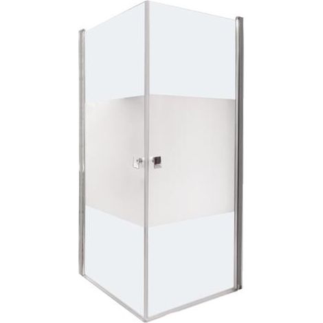 ONDEE - Mamparas de baño FRISCO - Mamparas de baños angulares 90x194,5cm - Acabados cromados - Vidrio templado Esmerilada