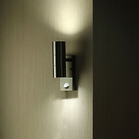 Applique Murale LED IP44 Double Faisceau GU10 avec Détecteur de (1/2)