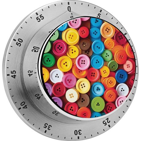 Minuteur à bouton-poussoir en acier inoxydable avec base (1/5)