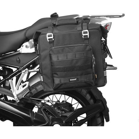Sacoches de Selle de Moto imperméables à Fermeture Rapide Compatibles avec la Plupart des Porte-vélos d'aventure et de Sport - 25L, Noir, 1 Pack (1/5)