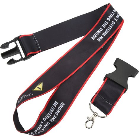Lanière anti-perte en nylon résistant pour télécommande de drones RC, avec inscription d'avertissement pour FPV (rouge). (1/5)