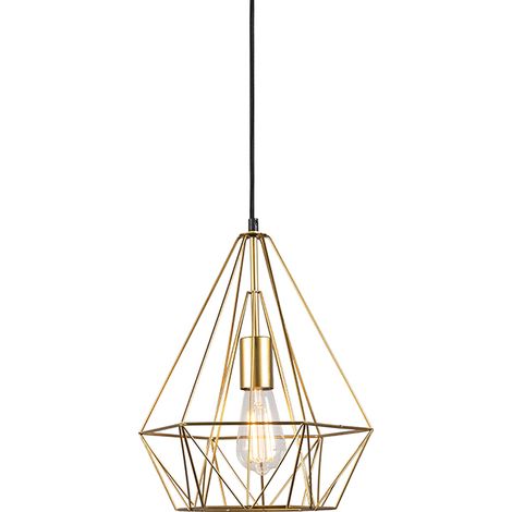 QAZQA + Lampada a sospensione carcass - Moderno - Acciaio - Oro/Ottone - Tondo Max. 1 x Watt