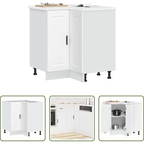 vidaXL Eckunterschrank - Küchen-Eckunterschrank Porto Weiß Holzwerkstoff (1/5)