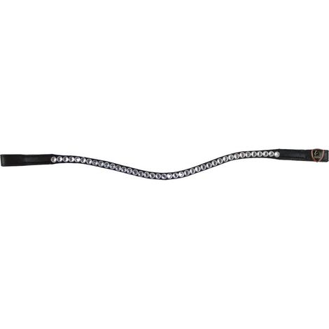 Cob, marrone: Frontalino Tattini in cuoio con strass bianchi
