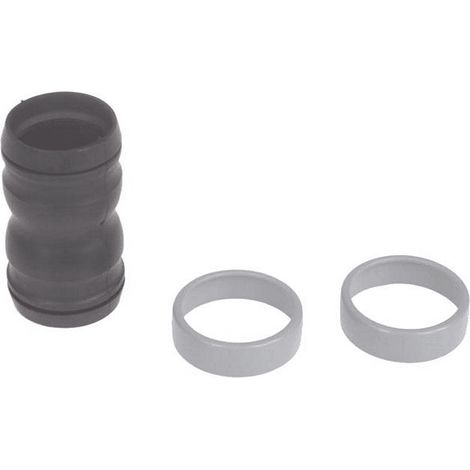Raccord caoutchouc noir + 2 bagues grises pour Aspirateur NILFISK ADVANCE 22344400 (1/2)