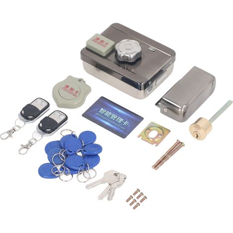 Système de contrôle d'accès sans clé avec serrure électronique à pêne dormant et 2 télécommandes (1/5)