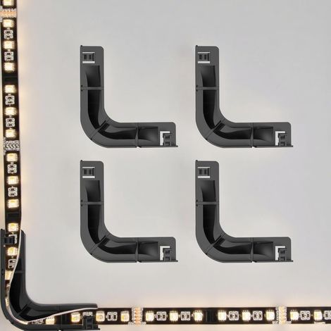 Connecteur de bande lumineuse d'angle à LED – Supports d'angle pour LED de 8 à 12 mm (noir) (1/5)