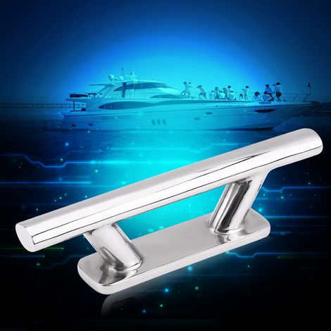20 cm große Festmacherklampe aus Edelstahl für Boote, Decks, Docks, Yachten und den Einsatz auf See. (1/5)