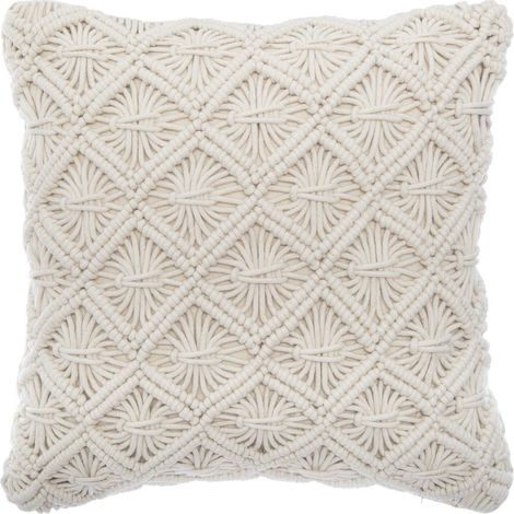 Cojín 'Eté Indien' de macramé 40 x 40 cm - Atmosphera créateur d'intérieur (1/6)
