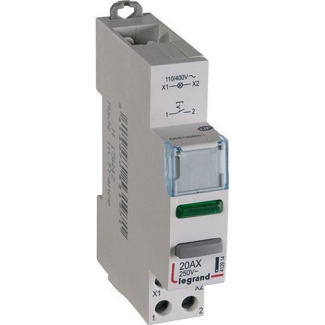 Legrand 412914 Interruttore a pulsante modulare doppia funzione 1 contatto NA + spia luminosa - 1 mod.