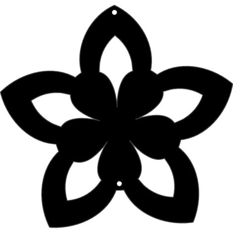 K2 FLOWER Anhänger, Frühlingsdekoration, schwarzes durchbrochenes Ornament