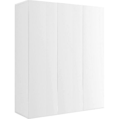 MAHELINE - Meuble à chaussures 3 portes 8 étagères laqué blanc