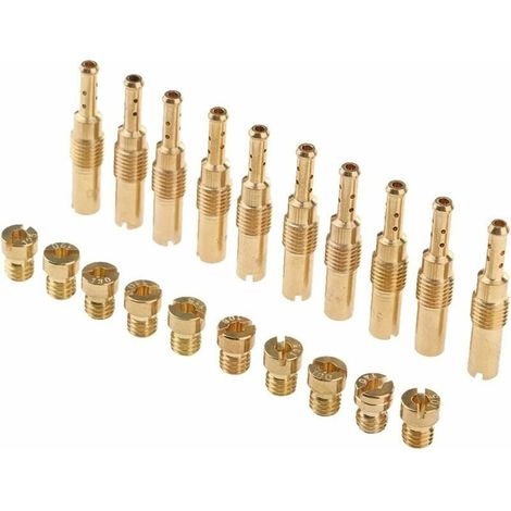 20-teiliges Vergaser-Hauptdüsen-Set, Vergaser-Hauptdüsen Langsam-/Pilotdüse für Motorradvergaser, kompatibel mit PWK PE CVK 150 CC 125 CC Gy6 – langlebiges und leichtes Metall (1/4)