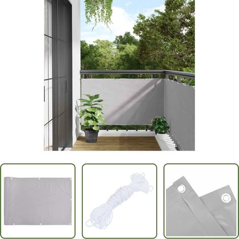 vidaXL Clôture de jardin -  Écran d'intimité de balcon gris 500x120 cm PVC (1/5)