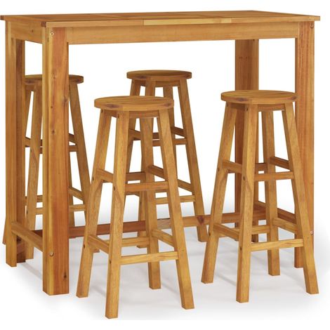 Maison Exclusive - 5-tlg. Gartenbar-Set Massivholz Akazie