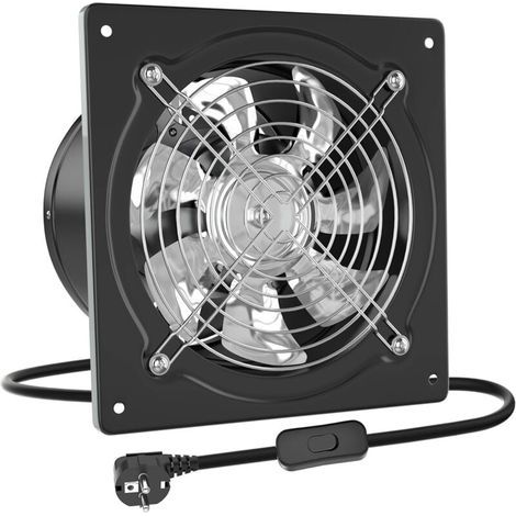 150 mm Wand-Abluftventilator mit Rückschlagventil, Metallmaterial mit EU-Stecker für Büro, Dachboden, Garage, Küche, Badezimmer (1/4)