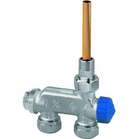 HEIMEIER E-Z Ventil f. unteren Einpunktanschluss Durchgang 1/2'' Kvs 0,83, RG-vernickelt 3876-02.000 (1/2)