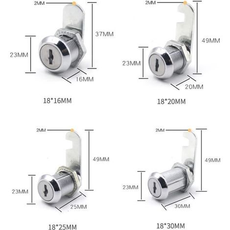 Serrure à cylindre - SHIPENOPHY - Modèle 16mm - Alliage de zinc - Antirouille - 2 clés incluses (1/4)