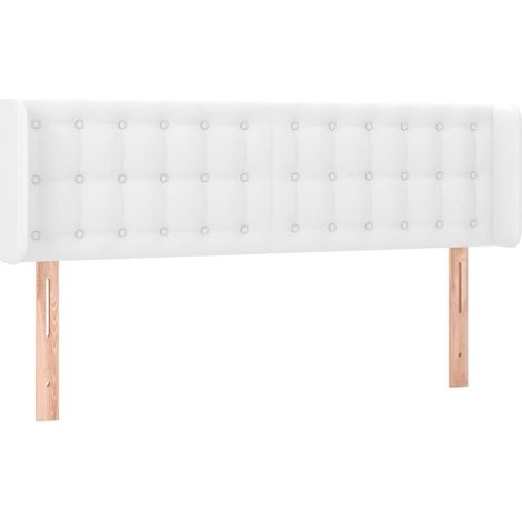 Maison Exclusive - Kopfteil mit Ohren Weiß 147x16x78/88 cm Kunstl (1/5)