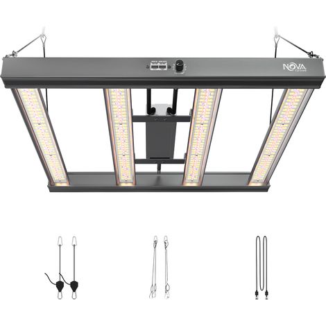 NovaGrove Pflanzenlampe LED Vollspektrum IR, 240W Grow Lampe für Growbox 90x90cm, Grow Light mit Dimmbar & Daisy Chain, PR24 (1/4)