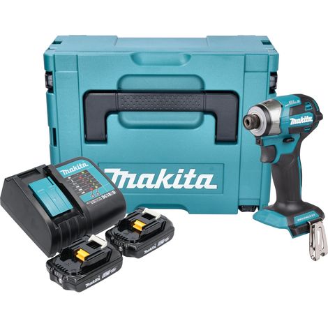 Llave de impacto sin cable Makita DTD 173 SAJ 18 V 180 Nm 1/4" sin escobillas + 2x batería recargable 2,0 Ah + cargador + Makpac